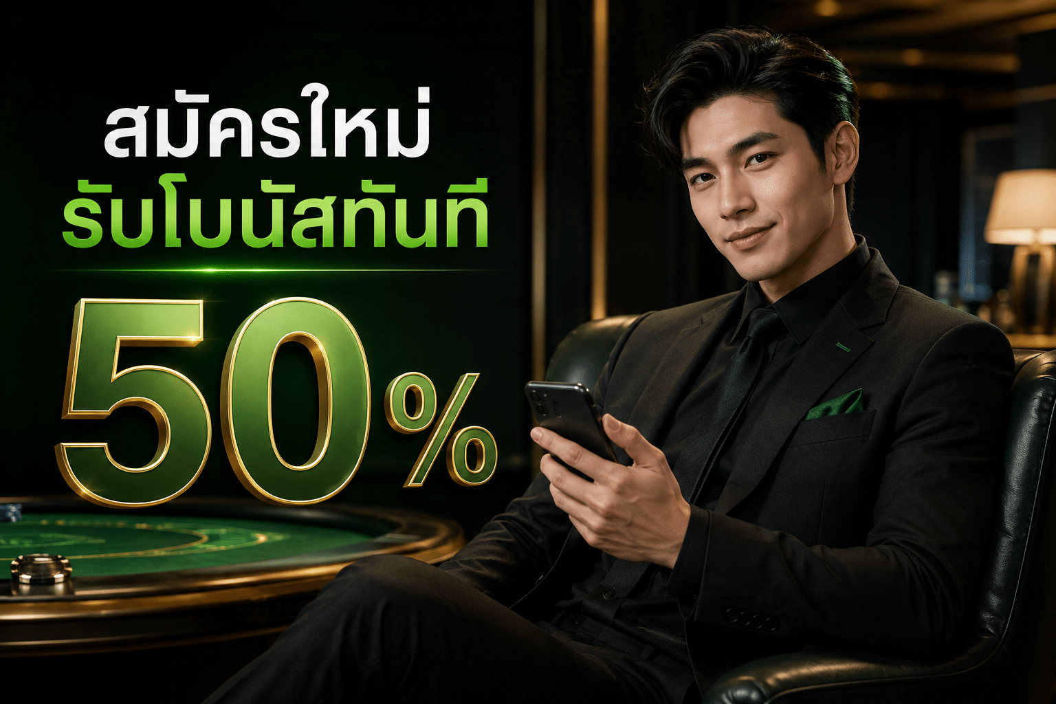 สมัครใหม่รับโบนัสทันที 50 %